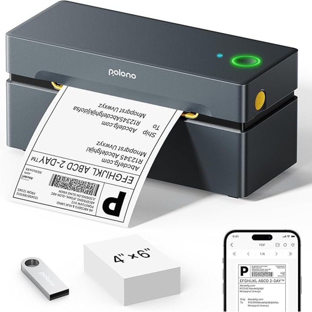 Polono Label Printer with USB and Mobile Compatibility